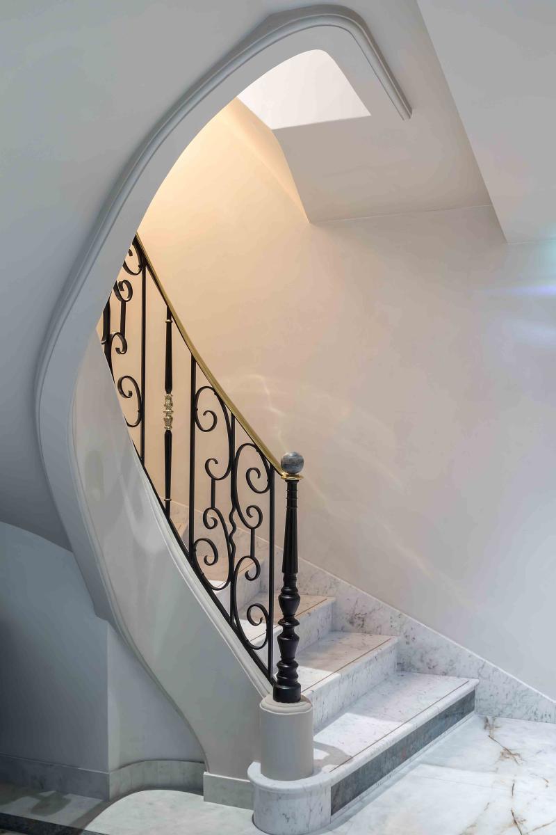 garde corps rampant escalier en volutes